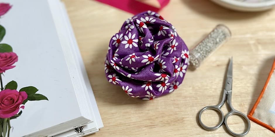 Wearable Art: Sewing a Rose with Fabric Remnants