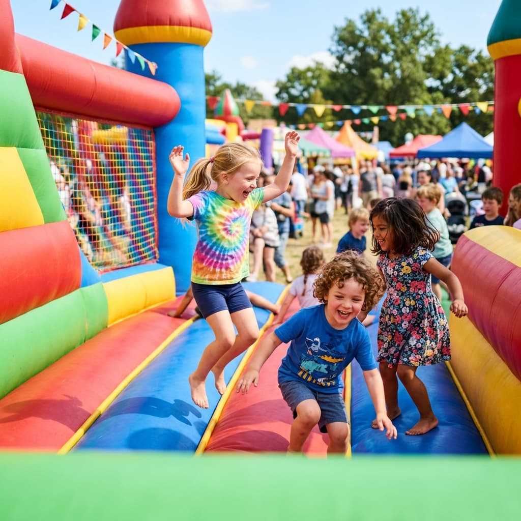 Family enjoying a festival